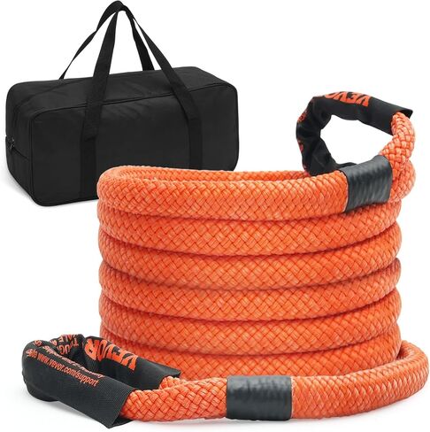 VEVOR 1" x 20' Kinetic Recovery Tow Rope 38,000 lbs, Heavy-Duty Off Road Snatch Strap, Extreme Duty 30% Elasticity Energy Snatch Strap for Jeep Car Truck ATV UTV SUV Tractor in Saudi Arabia