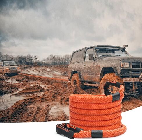 VEVOR 1" x 20' Kinetic Recovery Tow Rope 38,000 lbs, Heavy-Duty Off Road Snatch Strap, Extreme Duty 30% Elasticity Energy Snatch Strap for Jeep Car Truck ATV UTV SUV Tractor in Saudi Arabia
