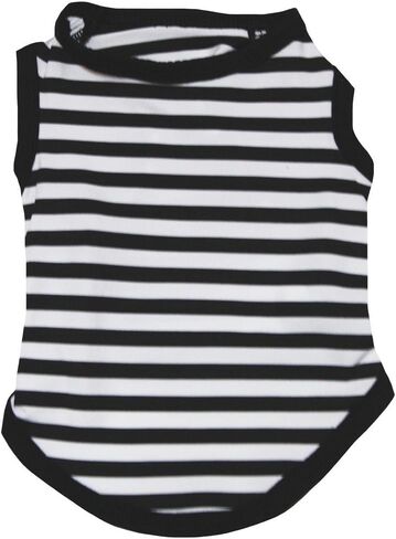 Petitebella Horizontal Stripes Puppy Dog Shirt (Red/White, Small) in Kuwait
