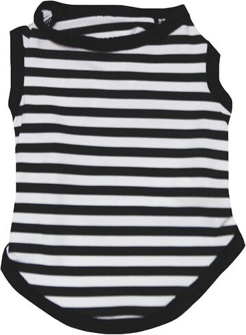 Petitebella Horizontal Stripes Puppy Dog Shirt (Red/White, Small) in Kuwait