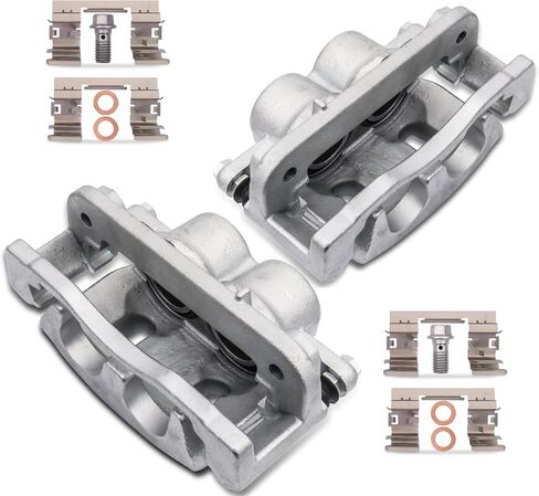 2PCS Front Disc Brake Caliper Assembly w/Bracket Compatible for Cadillac Escalade ESV EXT/Chevy Avalanche Silverado 1500 Suburban Tahoe/GMC Sierra 1500 Yukon XL 18-B4918A 18-B4919A in Saudi Arabia