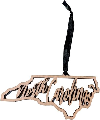 North Carolina Christmas Ornament State Ornament Rustic Ornament Wood Ornament Country Christmas in Kuwait
