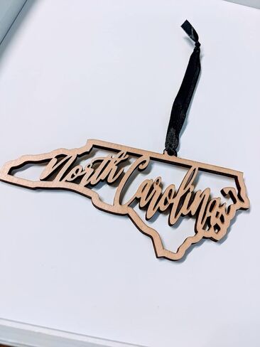 North Carolina Christmas Ornament State Ornament Rustic Ornament Wood Ornament Country Christmas in Kuwait