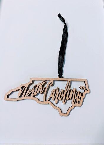 North Carolina Christmas Ornament State Ornament Rustic Ornament Wood Ornament Country Christmas in Kuwait