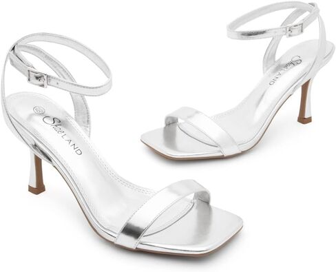 Shoe Land SL-Ambrosia Womens Heeled Sandals Dressy Strappy Heels Open Toe Ankle Strap Stiletto High Heels Black Blue Gold Red Heels for Evening Party Wedding Prom in Saudi Arabia