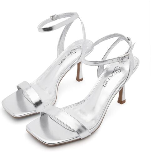 Shoe Land SL-Ambrosia Womens Heeled Sandals Dressy Strappy Heels Open Toe Ankle Strap Stiletto High Heels Black Blue Gold Red Heels for Evening Party Wedding Prom in Saudi Arabia