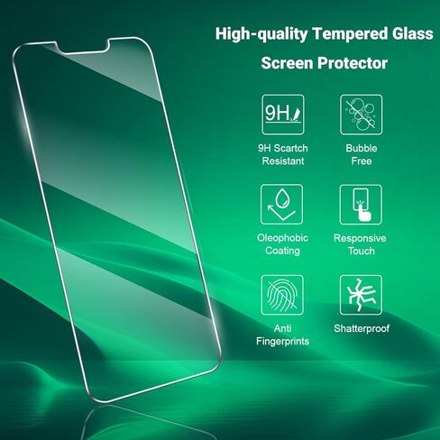 JINTONG 4 عبوات من واقي الشاشة الزجاجي المقوى لهاتف iPhone 14 (6.1 بوصة) طبقة من الزجاج المقسى، فائقة الدقة، مقاومة للخدش، صديقة للحافظة، خالية من الفقاعات in Kuwait