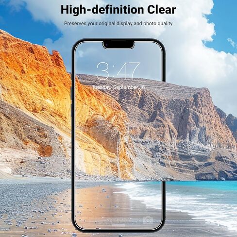 JINTONG 4 عبوات من واقي الشاشة الزجاجي المقوى لهاتف iPhone 14 (6.1 بوصة) طبقة من الزجاج المقسى، فائقة الدقة، مقاومة للخدش، صديقة للحافظة، خالية من الفقاعات in Kuwait