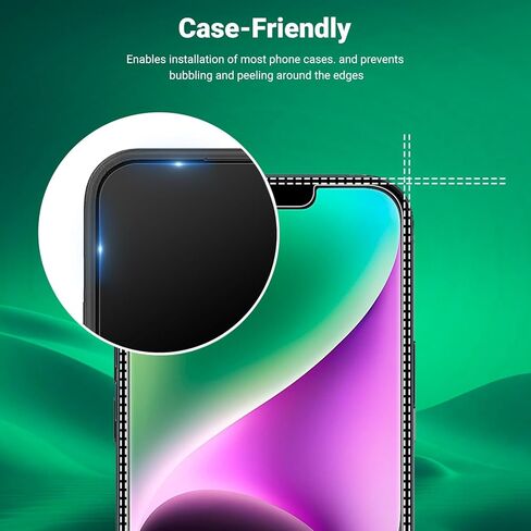 JINTONG 4 عبوات من واقي الشاشة الزجاجي المقوى لهاتف iPhone 14 (6.1 بوصة) طبقة من الزجاج المقسى، فائقة الدقة، مقاومة للخدش، صديقة للحافظة، خالية من الفقاعات in Kuwait