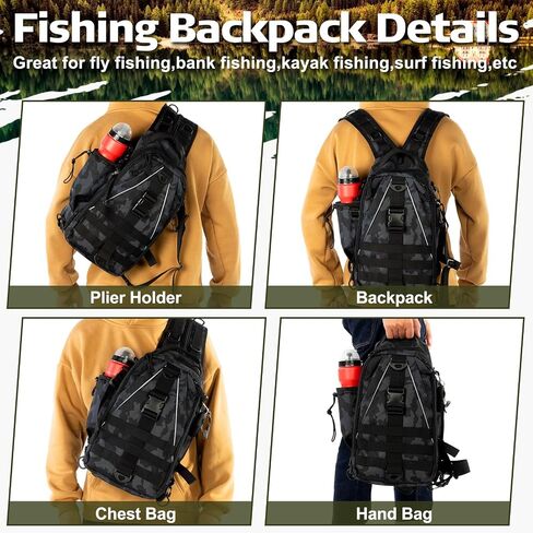 85 Pcs Fishing Tackle Kit Fishing Backpack Tackle Sling Bag Fishing Tackle Bags with Rod Holder Fishing Lures Kit Fishing Pliers Set Tackle Boxes for Men Women in Saudi Arabia