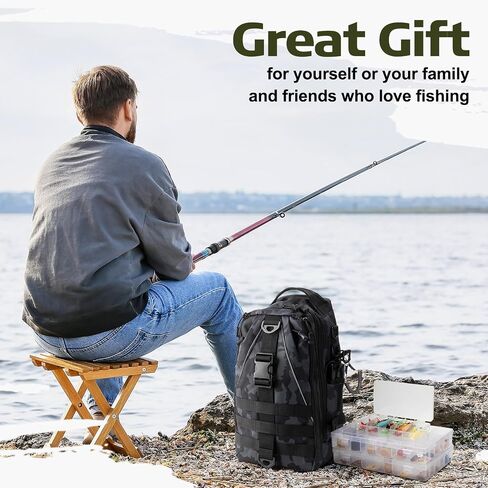 85 Pcs Fishing Tackle Kit Fishing Backpack Tackle Sling Bag Fishing Tackle Bags with Rod Holder Fishing Lures Kit Fishing Pliers Set Tackle Boxes for Men Women in Saudi Arabia