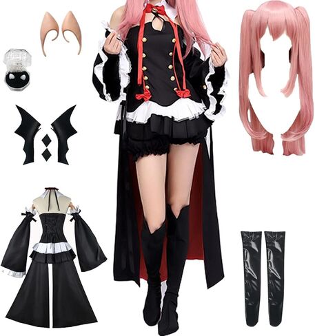Krul Tepes Cosplay Costume Krul Cosplay Dress Flared Sleeves Full Set With Accessory in Saudi Arabia