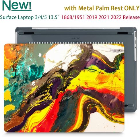 for 13.5" Microsoft Surface Laptop 3/4/5 with Metal Palm Rest ONLY 2019-2022 Release Models:1868/1951, Plastic Hard Shell Case with Keyboard Cover & Screen Protector, Watercolor Floral P082 in Saudi Arabia