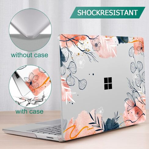 for 13.5" Microsoft Surface Laptop 3/4/5 with Metal Palm Rest ONLY 2019-2022 Release Models:1868/1951, Plastic Hard Shell Case with Keyboard Cover & Screen Protector, Watercolor Floral P082 in Saudi Arabia