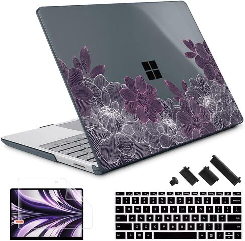 for 13.5" Microsoft Surface Laptop 3/4/5 with Metal Palm Rest ONLY 2019-2022 Release Models:1868/1951, Plastic Hard Shell Case with Keyboard Cover & Screen Protector, Watercolor Floral P082 in Saudi Arabia