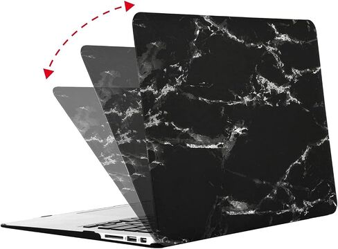 حافظة MOSISO متوافقة مع جهاز MacBook Air مقاس 13 بوصة (الطرازات: A1369 وA1466، الإصدار الأقدم إصدار 2010-2017)، حافظة صلبة بنمط بلاستيكي وغطاء لوحة مفاتيح وواقي شاشة، رخام أسود in Saudi Arabia