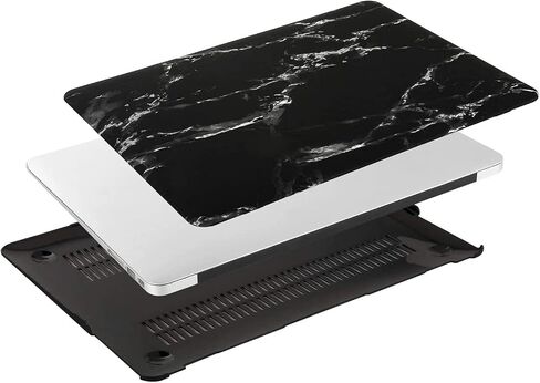 حافظة MOSISO متوافقة مع جهاز MacBook Air مقاس 13 بوصة (الطرازات: A1369 وA1466، الإصدار الأقدم إصدار 2010-2017)، حافظة صلبة بنمط بلاستيكي وغطاء لوحة مفاتيح وواقي شاشة، رخام أسود in Saudi Arabia