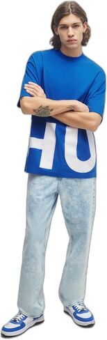 HUGO Men's Block Letter Logo Cotton T-Shirt in Saudi Arabia