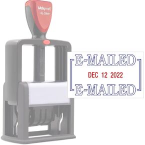 ZIGEL Heavy Duty Style Self Inking Date Stamp with Approved - Style B - Red Ink