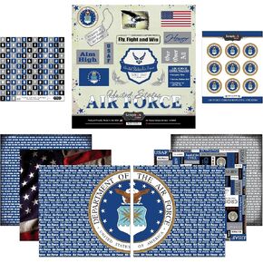 مجموعة قصاصات الورق والملصقات ذات الطابع الجمركي لسجل القصاصات، القوات الجوية، أزرق in Kuwait