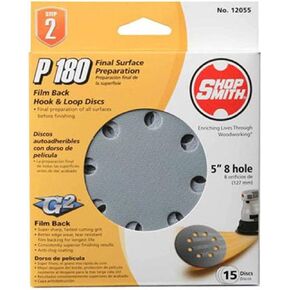 ALI INDUSTRIES 12055 8 Hole 180 25 CT Grit Disc, 5-Inch, 15-Pack