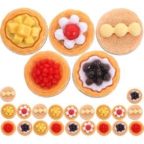 Toddmomy Realistic Egg Tart - 20Pcs Artificial Egg Tart Models Fake Dessert Model Artificial Food for Photography Props Home Kitchen Decor