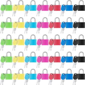 Suitcase Locks with Keys, Small Metal Padlocks Multicolor Luggage Locks Travel Keyed Mini Locks Tiny Lock and Key Keyed Padlocks for School Gym Classroom Schoolbag Backpack Diary (35 Pieces)
