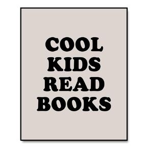 Beige Cool Kids Read Books Wall Decor, Kids Reading Book, Book Lover Gift, Playroom Wall Decor, Classroom Decor, Homeschool Poster, School Wall Decor, Read Corner (8x10 inches)