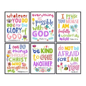 Inspirational Bible Verse Wall Art 11x14 - Religious Decor for Boys, Kids Bedroom, Girls Room, Baby Nursery - Psalm, Proverbs Scripture Wall Art - spiritual Gifts - God Wall Art - Christian Wall Decor