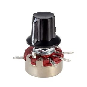 uxcell® WH118 100K Ohm Variable Resistors Single Turn Rotary Carbon Film Potentiometer w Knobs