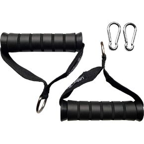 Demon Elite Heavy Duty Fitness Handles (Pair) - Cable Machines & Resistance Bands (Black)