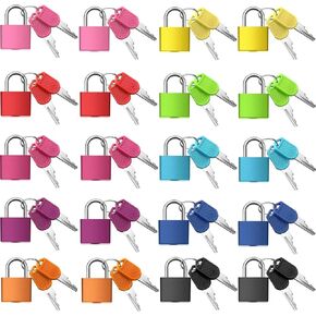 Suitcase Locks with Keys Mini Metal Luggage Locks Keyed Padlocks Multicolor Copper Keyed Padlocks for Suitcase, Backpack, Boxes Laptop Bag School Locker