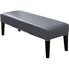 Bench Cover, PU Leather Soft Stretch Dining Bench Cover, Waterproof Elastic Removable Bench Seat Cushion Slipcovers for Kitchen Dining Bench Seat Protector(Brown)