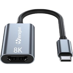 8K USB C to HDMI Adapter, Type-C Male to HDMI 2.1 Female Cable, (8K@60Hz,4K@120Hz,4K@30Hz,,2K@240Hz) ,Thunderbolt 4/3 HDR HDCP 2.3, for MacBook Pro/Air,iPad Pro,XPS,S22,iPhone 15 Series Galaxy S23