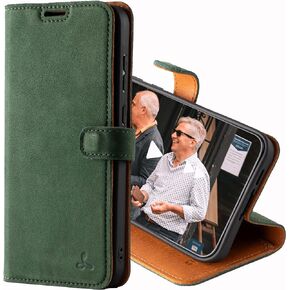 Snakehive Leather Wallet for Samsung Galaxy A55 5G - Real Leather Wallet Phone Case - Genuine Leather with Viewing Stand and 3 Card Holder - Flip Folio Cover with Card Slot (Plum)