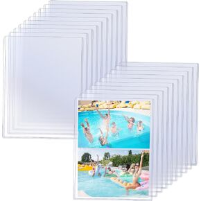 Teling 20 Pcs 5 x 7 Photo Postcard Rigid Hard Plastic Holders, Photo Card Sleeves Postcard Sleeves Clear Plastic Protectors for Photo, Album, Card
