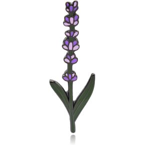 Lavender Flower Stem Hard Enamel Pin