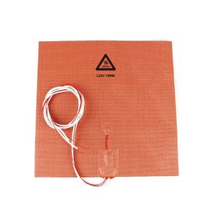 3D Printer Heating Plate Adhesive Silicone Heated Mat 120V 750W with NTC 100K Thermistor No Hole for Crealit Ender 3 Max 3D Printer Parts 300 X 300mm (Approx. 12" X 12")