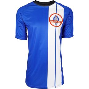 Carroll Shelby® American Royal Blue Two Stripe Short Sleeve Tee T-Shirt Performance, Quick Dry, Moisture Wicking Fabric | Officially Licensed Product | X-Large