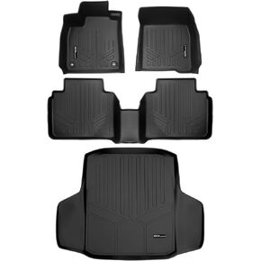SMARTLINER All Weather Protection Custom Fit Black 2 Row Floor Mats and Cargo Liner Set Compatible with 2023-2024 Honda Accord (Standard and Hybrid Models)