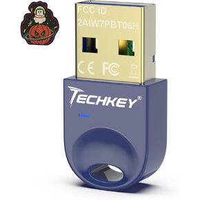 محول بلوتوث USB 5.3 لأجهزة الكمبيوتر المكتبية، قم بتوصيل وتشغيل جهاز استقبال وجهاز إرسال بلوتوث صغير V10 EDR Dongle لأجهزة الكمبيوتر المحمول بلوتوث Windows 11/10/8.1-Winter Sky Blue in Kuwait