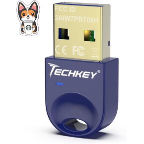محول بلوتوث USB 5.3 لأجهزة الكمبيوتر المكتبية، قم بتوصيل وتشغيل جهاز استقبال وجهاز إرسال بلوتوث صغير V17 EDR Dongle لأجهزة الكمبيوتر المحمول بلوتوث Windows 11/10/8.1-Midnight Navy Blue in Kuwait