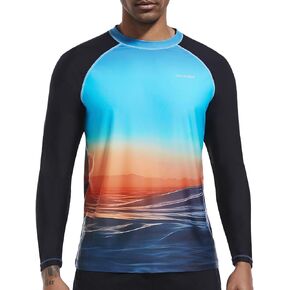 VAYAGER Men's Swim Shirts UPF 50+ Rash Guard Long Sleeve Quick Dry T-Shirt Loose Fit Water Fishing UV Protection Shirts