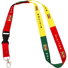 Desert Cactus Bolivia Lanyard Car Keys ID Badge Holder Flag Keychain Country Souvenir Detachable Breakaway Snap Buckle (Lanyard)