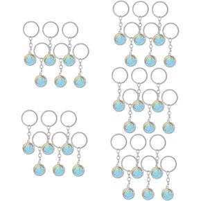 Kisangel 30 Pcs globe keychain mini globe ornaments ball keyring pendants key rings for keychains world keychain earth globe key chains world globe pendant Accessories child Zinc alloy map