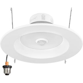 Maxxima 5 in. & 6 in. Retrofit LED PIR Motion Sensor Downlight - 1300 Lumens, 14 Watts, 5 CCT 2700K/3000K/3500K/4000K/5000K, Energy Efficient Indoor Ceiling Lighting Fixture