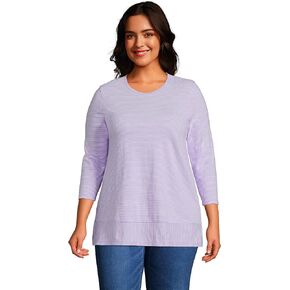 Lands' End Women's 3/4 Sleeve Slub Jersey Swing Tunic