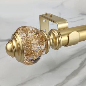 Single Curtain Rod Set:1-1/8 inch Diameter Adjustable Silver Curtain Rods with Clear Silver Foiled Finial,36-72 inch,Standard Single Silver Drapery Rod for 1 Pack