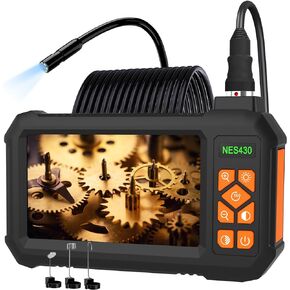 Industrial Endoscope Borescope Camera with Light, Borescope Inspection Camera, Industrial Camera 1080P HD 4.3" Screen, IP67 Waterproof Snake Camera with 8 LED Lights, Gadgets for Men, 16.5Ft