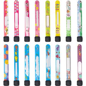 16 Pieces Child Safety ID Wristband, Pletpet Adjustable & Waterproof Kids Id Bracelets, Reusable Identification Bracelet Wristbands for Boys and Girls Outdoor Activity (8 Styles)